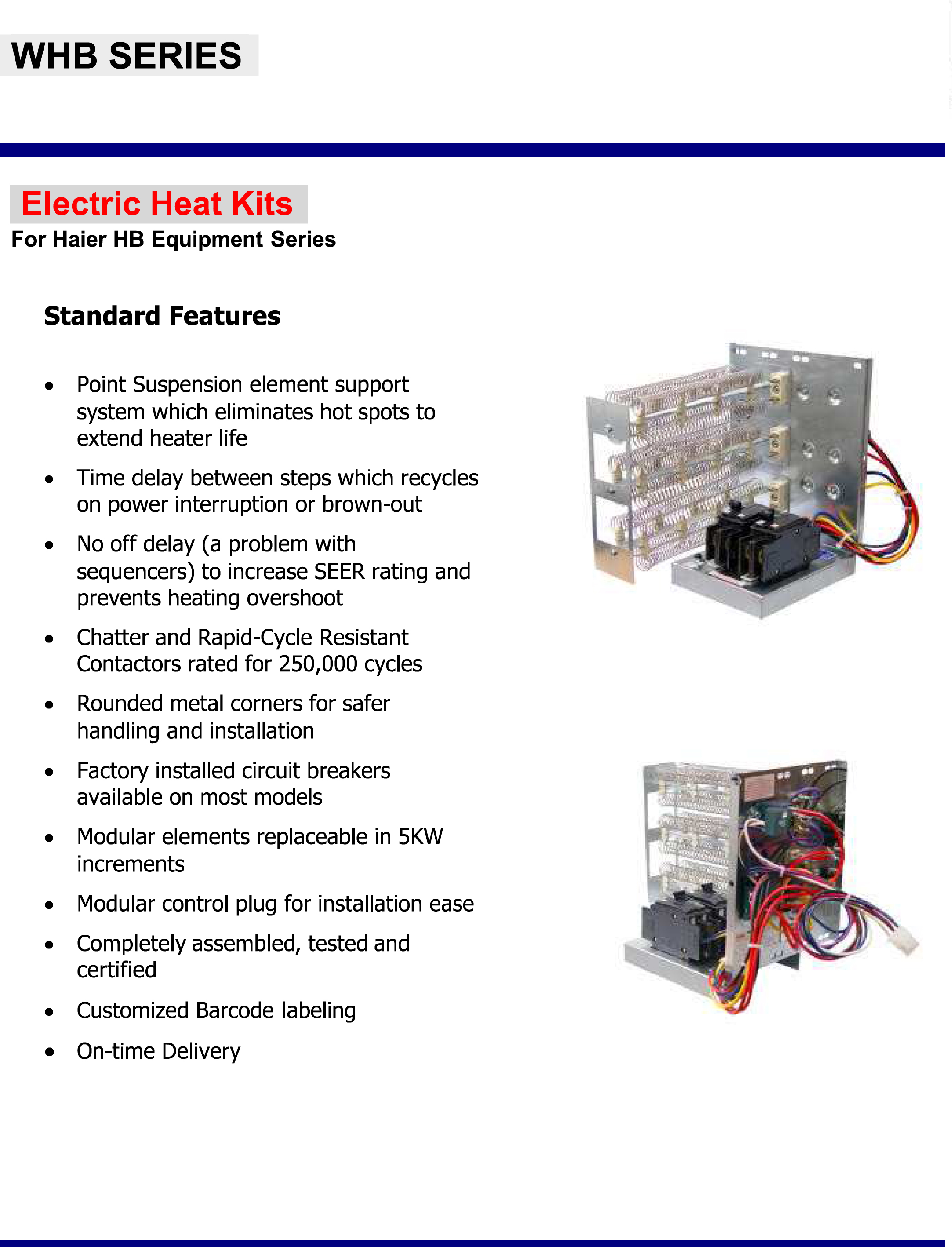 10 KW heat strip for Haier air handlers HB 2400-6000  WHB1002